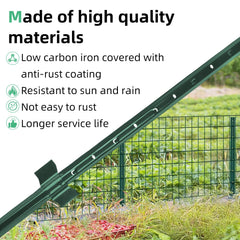 AggFencer 4ft U-post driven into garden soil demonstrating no-dig installation speed