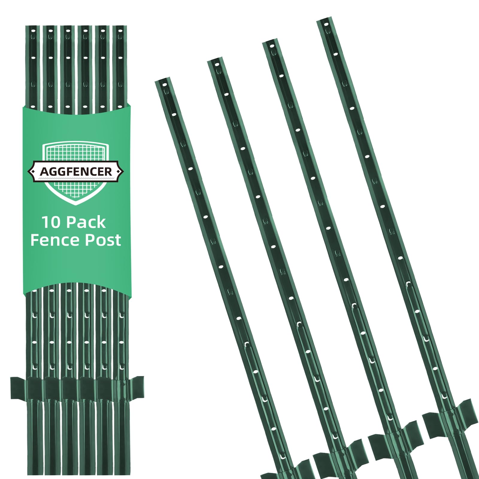 AggFencer front view of 10-pack 4ft U-posts showing compact packaging and ease