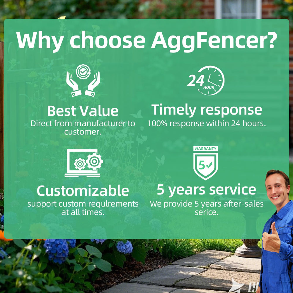 AggFencer installed garden fence using U-posts showing tidy boundary and protection