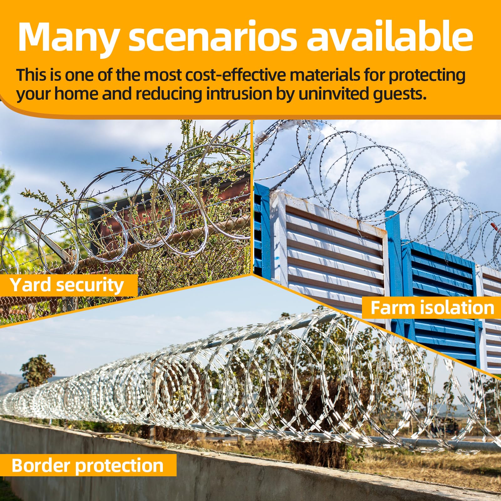 AggFencer razor wire wrapped around railing showing secure attachment benefit