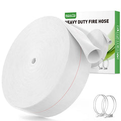 AGHITG front view of coiled 100 ft hose showing bright white jacket and connectors, easy identification