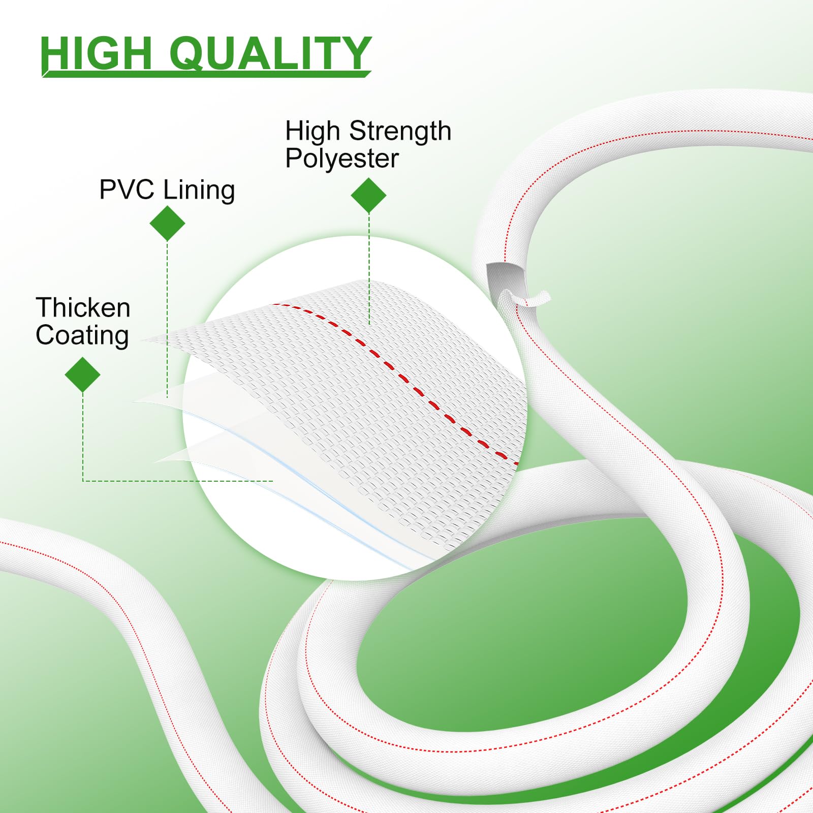 AGHITG hose connected to a pool pump during backwash showing efficient water discharge