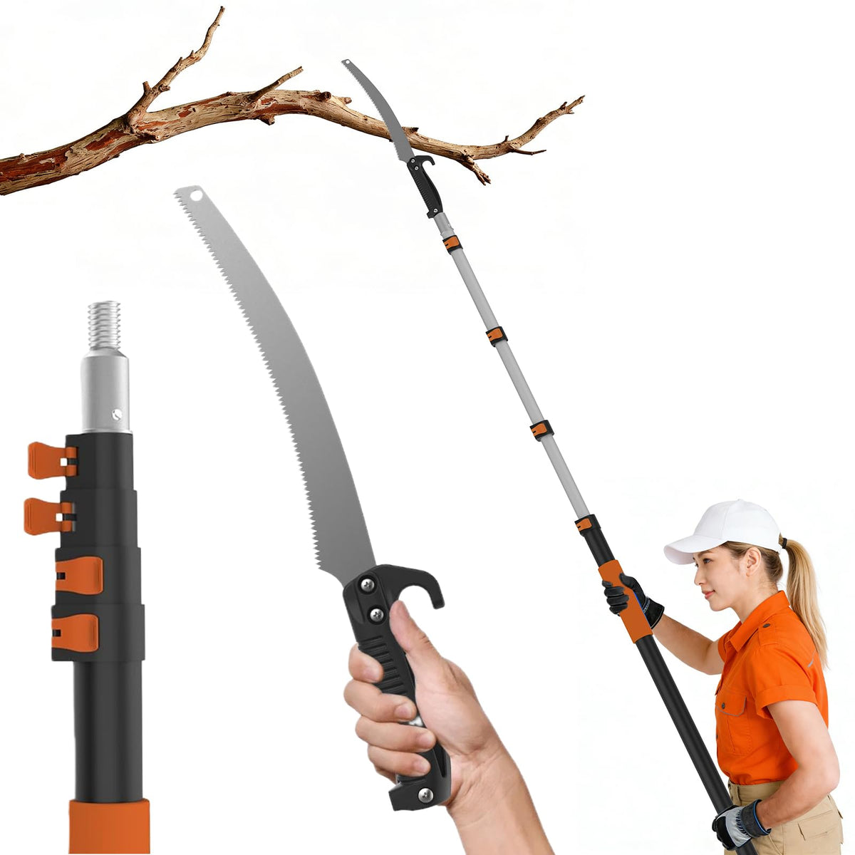 AgiiMan front packaging showing complete pole saw kit and benefits