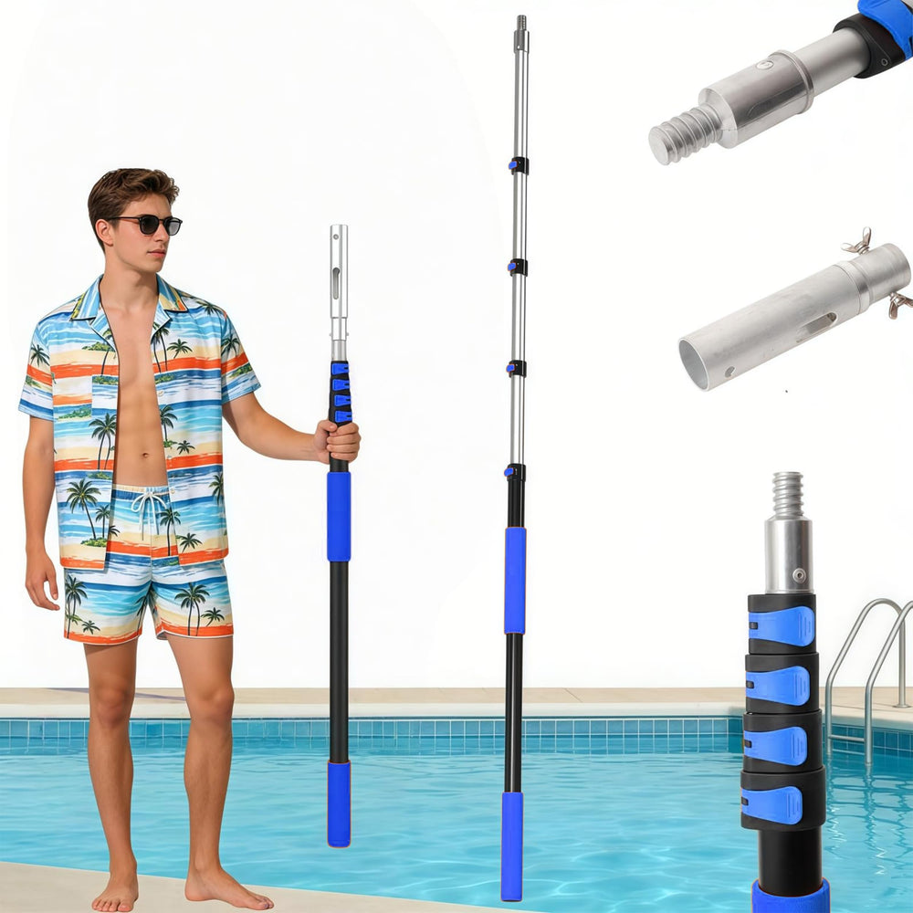 AgiiMan pool pole front packaging showing product and brand, highlights durability