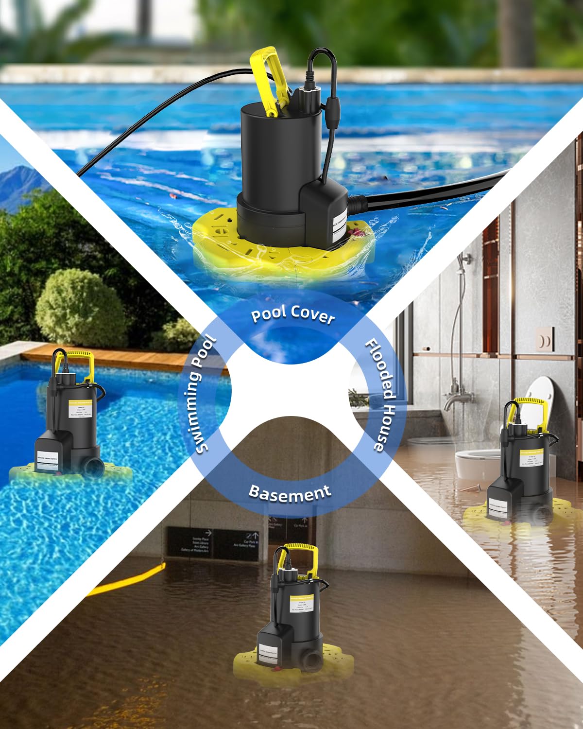 AgiiMan pump in a basement draining floodwater showing reliable emergency use benefit