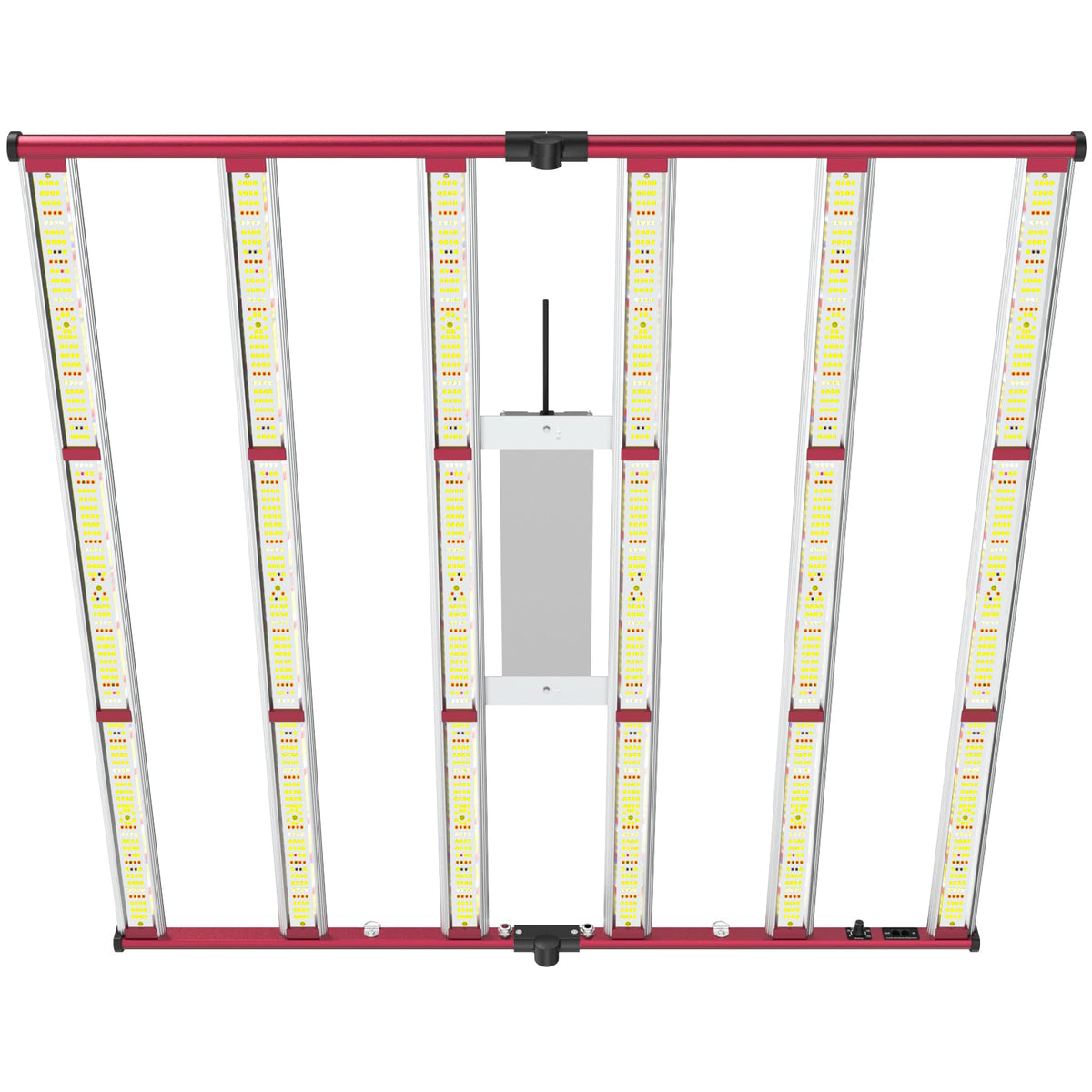 AGLEX 600W front view showing full spectrum bars and sturdy frame benefit visibility