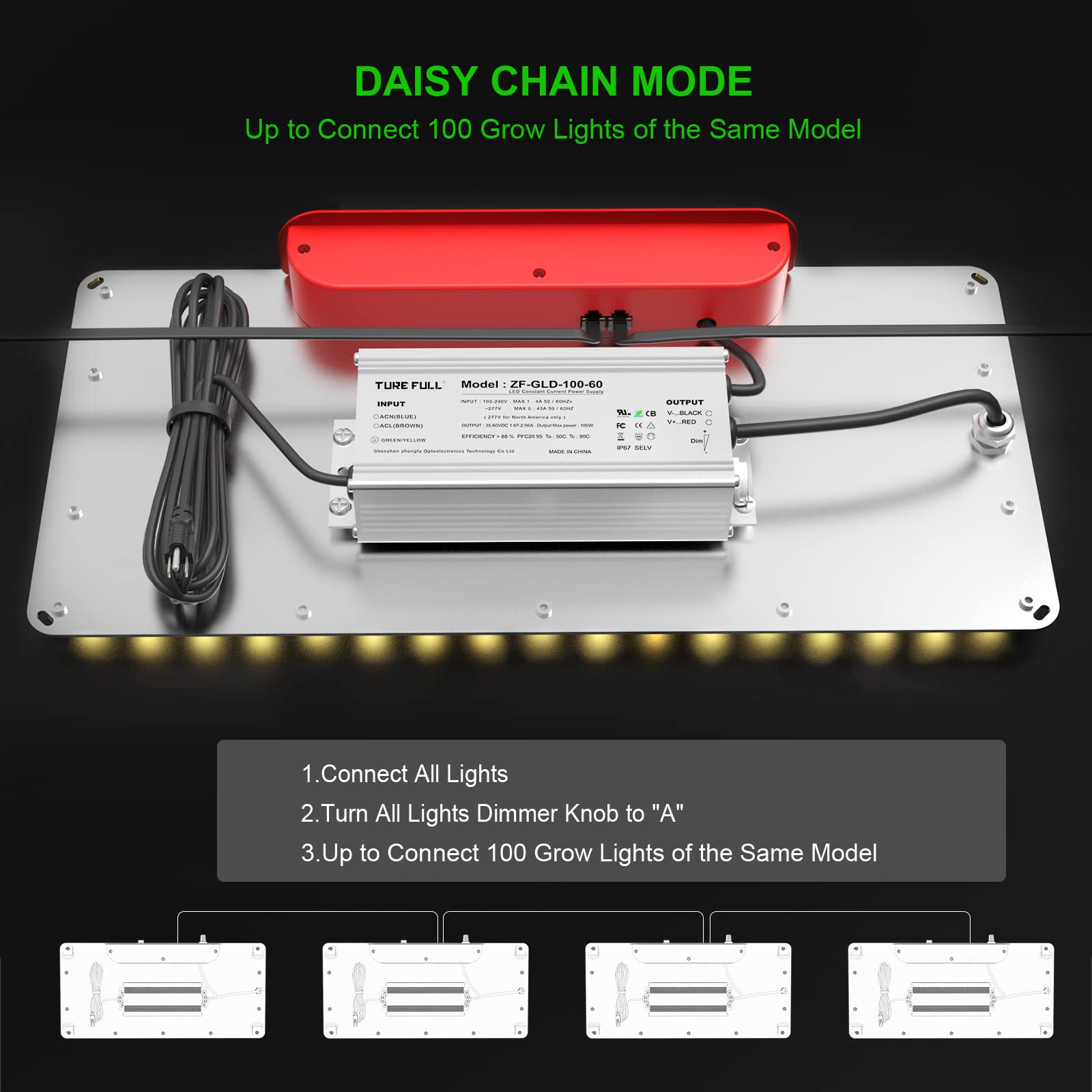 AGLEX K1000 daisy-chain connection illustrating easy multi-light synchronization