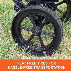 Agri-Fab 10-inch flat-free tire close-up for smooth, no-flat operation
