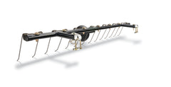 Agri-Fab front mount dethatcher showing full 42-inch width and quick-attach benefit