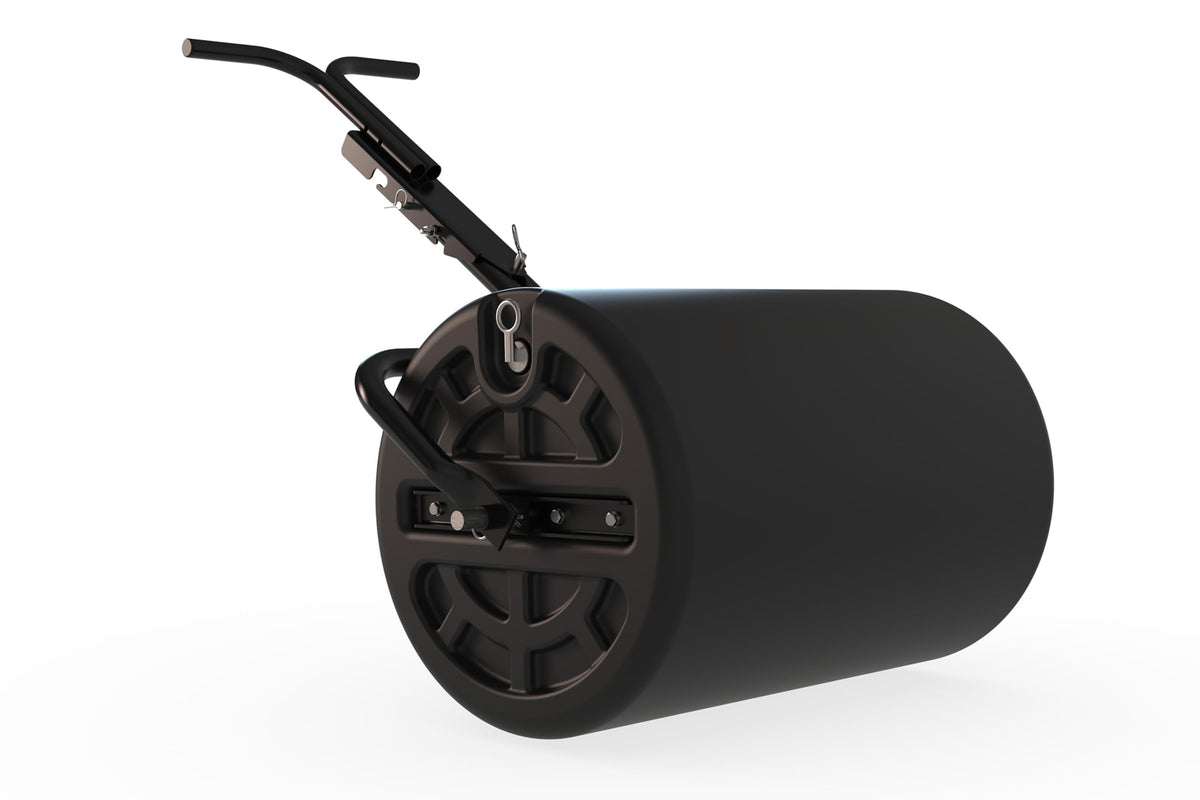 Agri-Fab front view of roller showing wide drum and steel frame benefit leveling