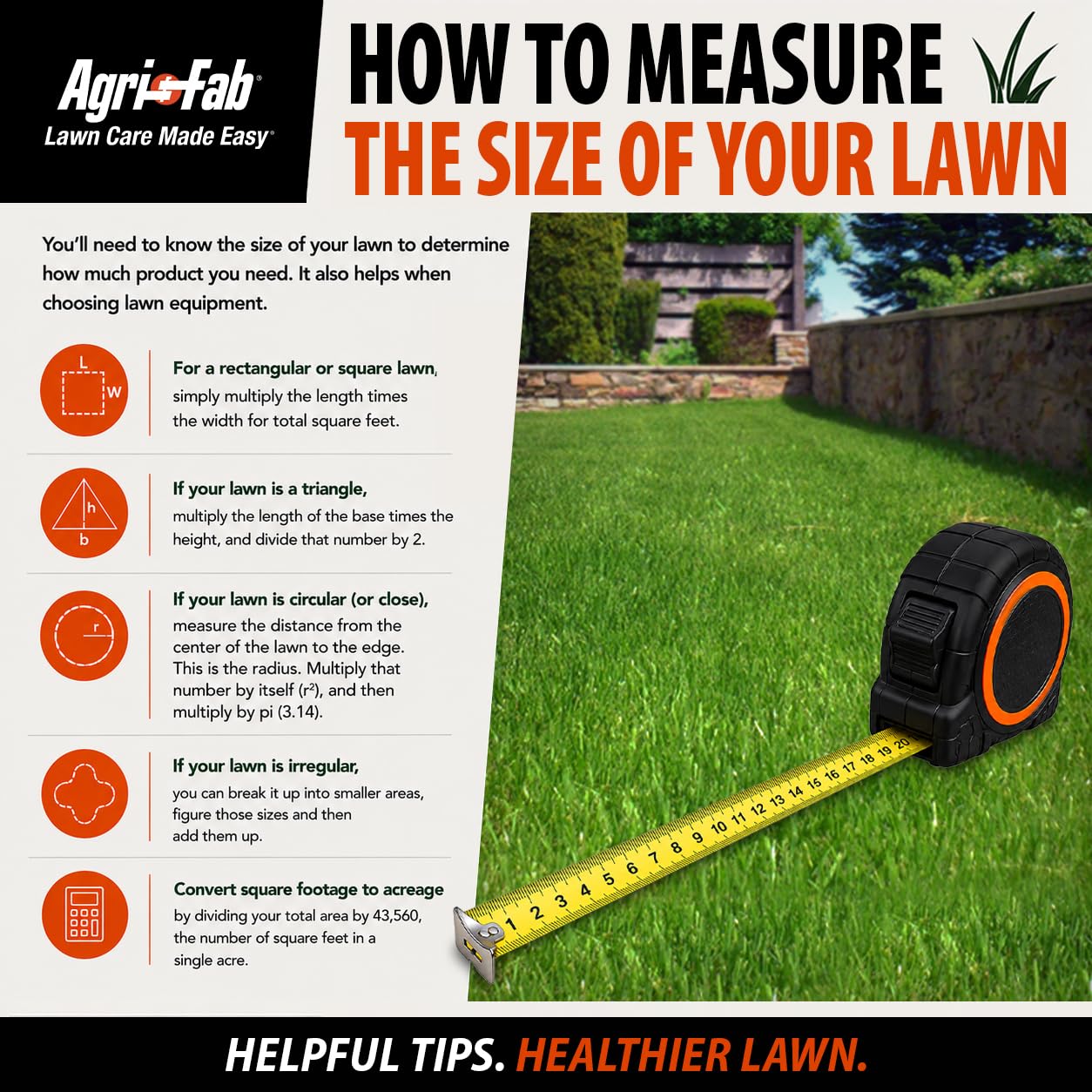 Agri-Fab product label and specs emphasizing Made in USA reliability
