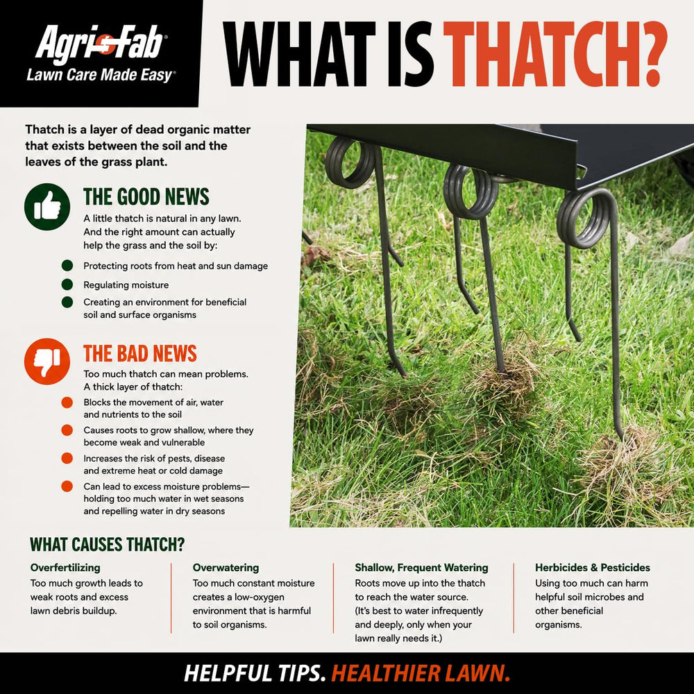 Agri-Fab heat-treated spring tine close-up highlighting rust-proof durability benefit