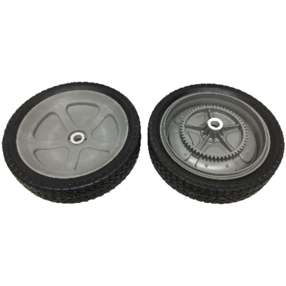 Agri-Fab wheel and tire assembly front view showing sturdy tread for improved pickup
