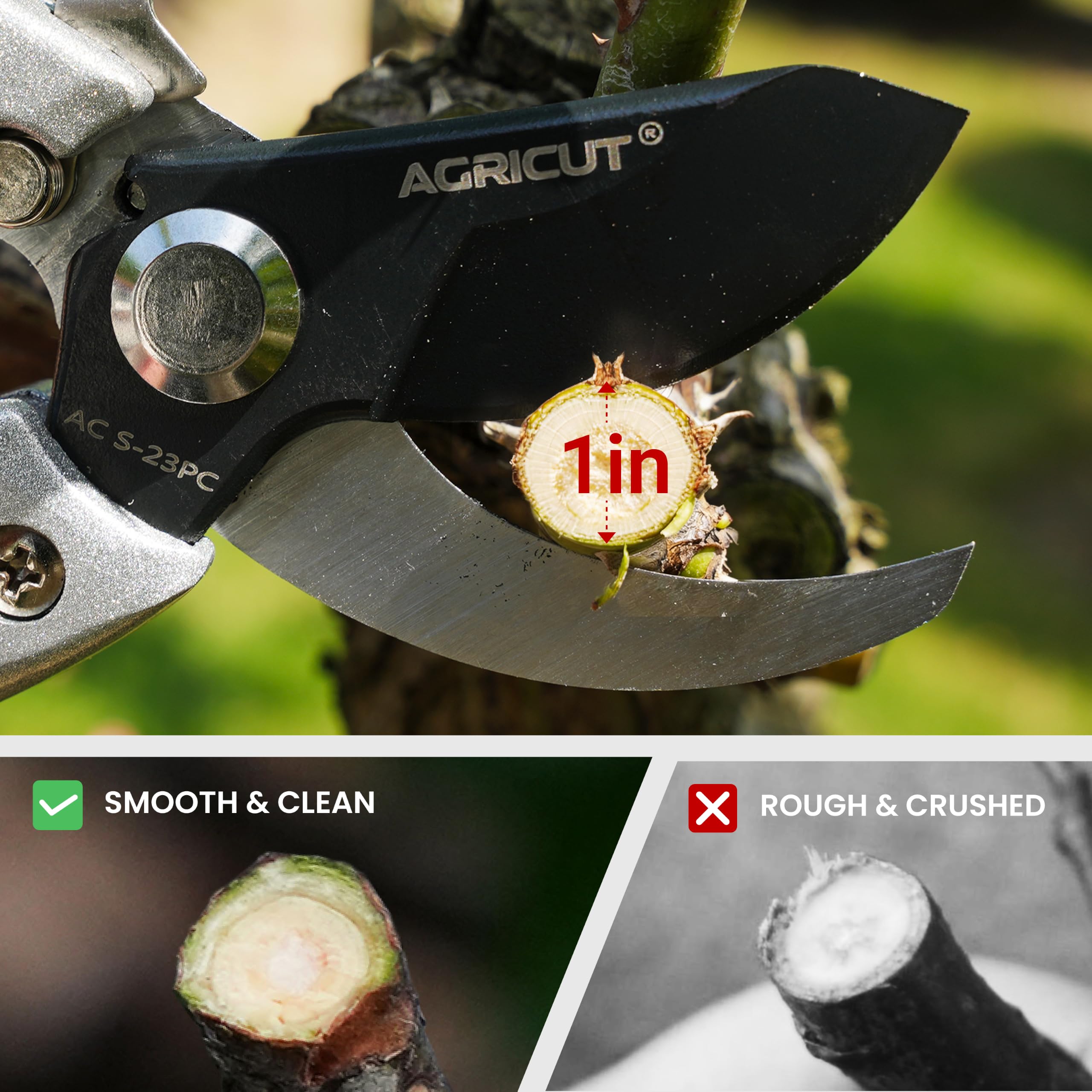 AGRICUT pruners in garden setting with flowers showing practical use and comfort
