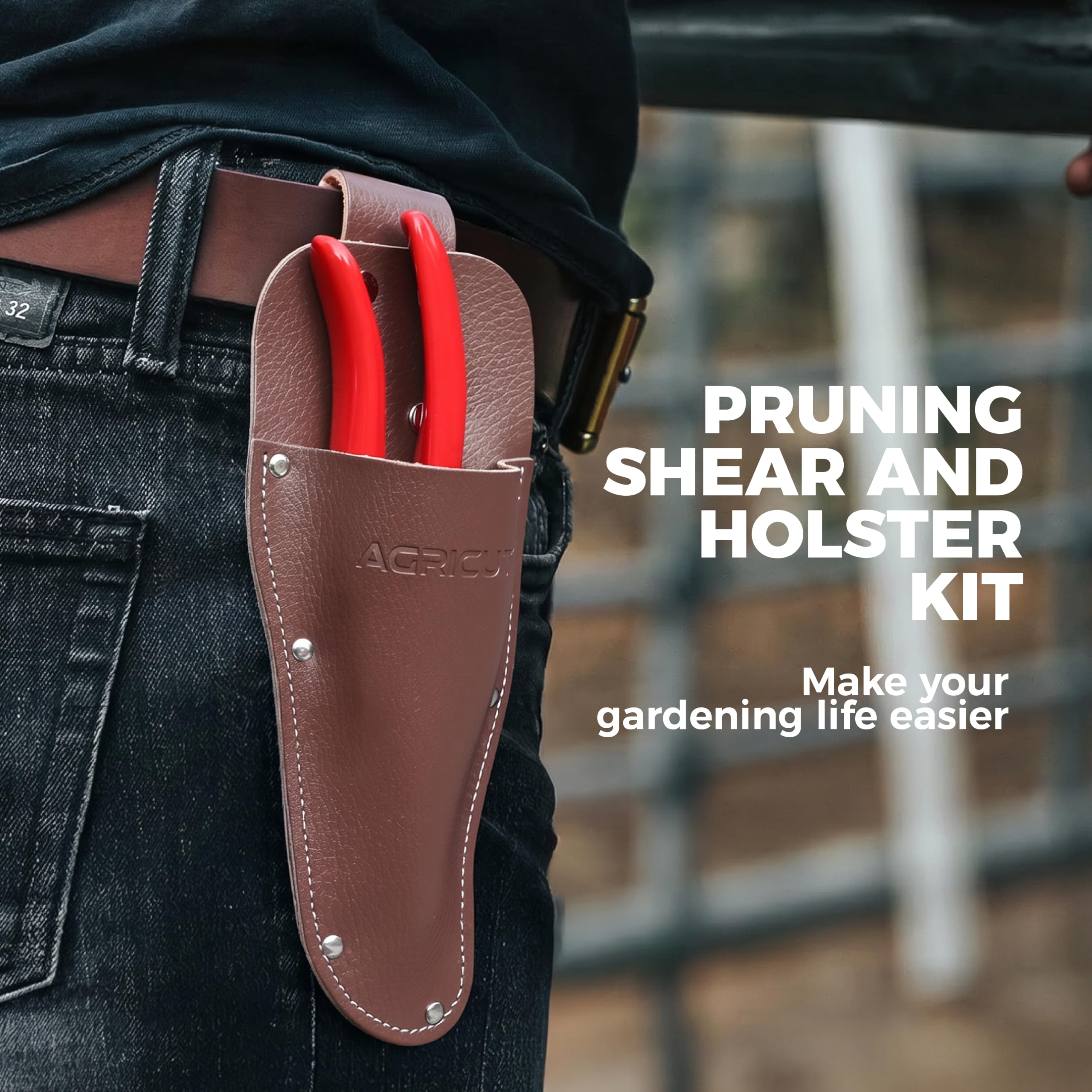 AGRICUT retail packaging displaying pruners and holster ready as a gift solution