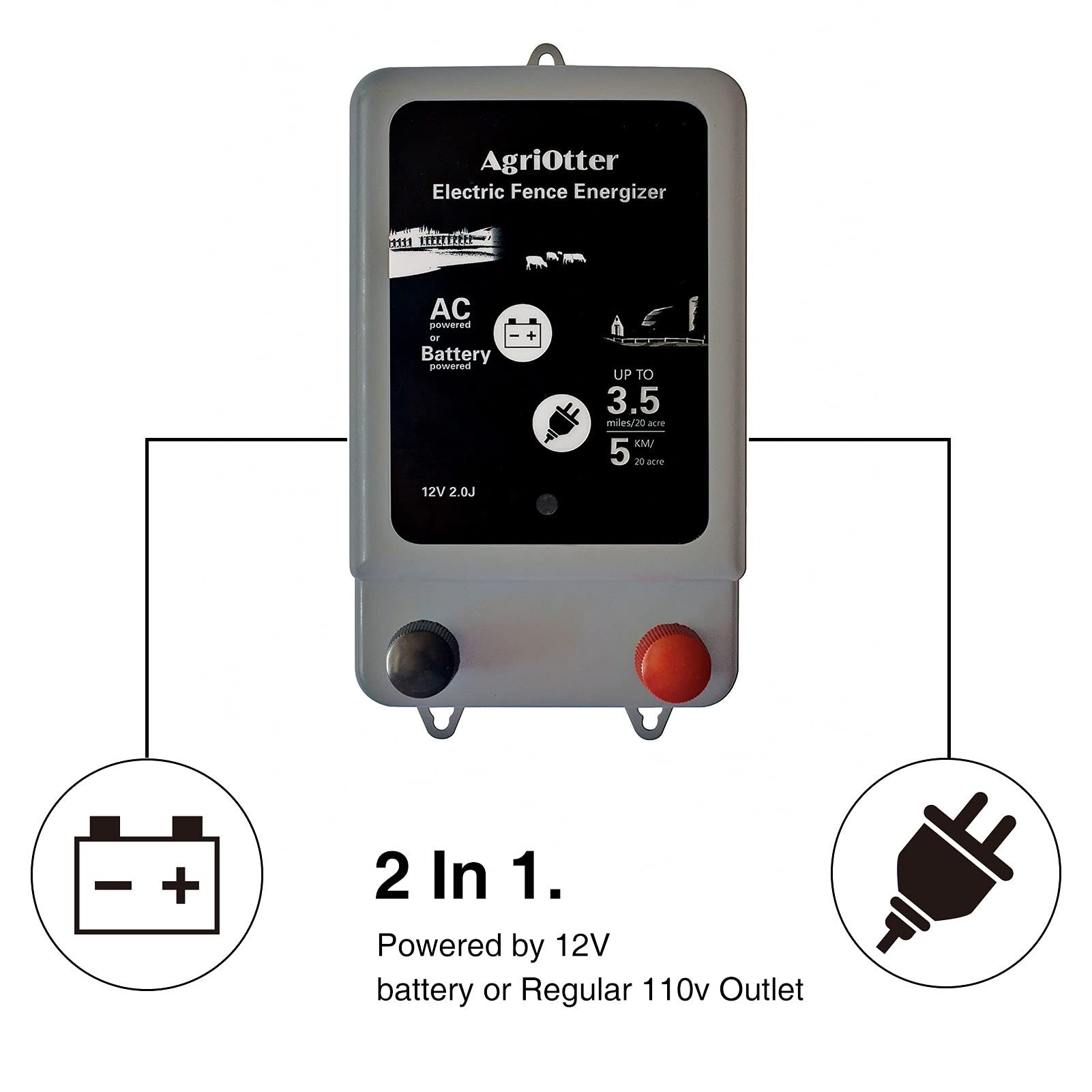 AgriOtter LED indicator close-up confirming energizer operation at a glance
