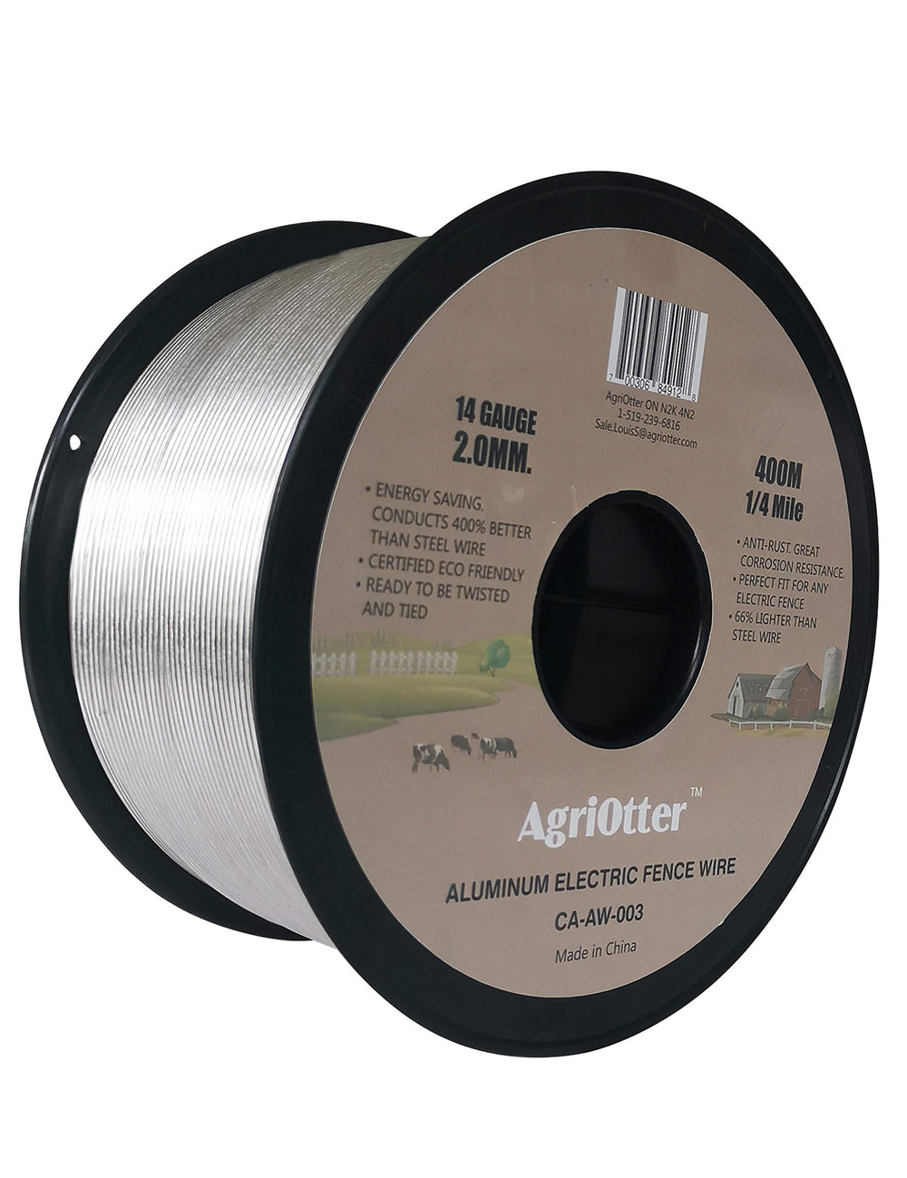 AgriOtter front spool showing coil and core, highlighting easy handling