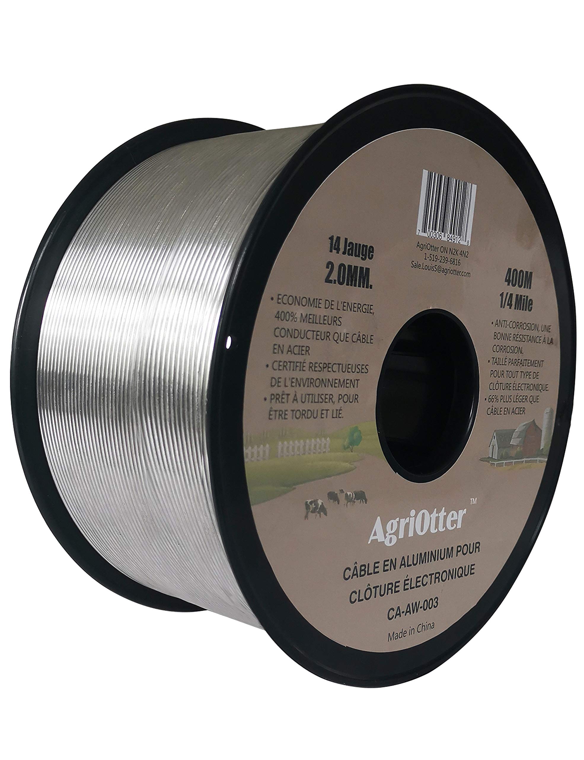 AgriOtter product label and specs visible, confirming gauge and length