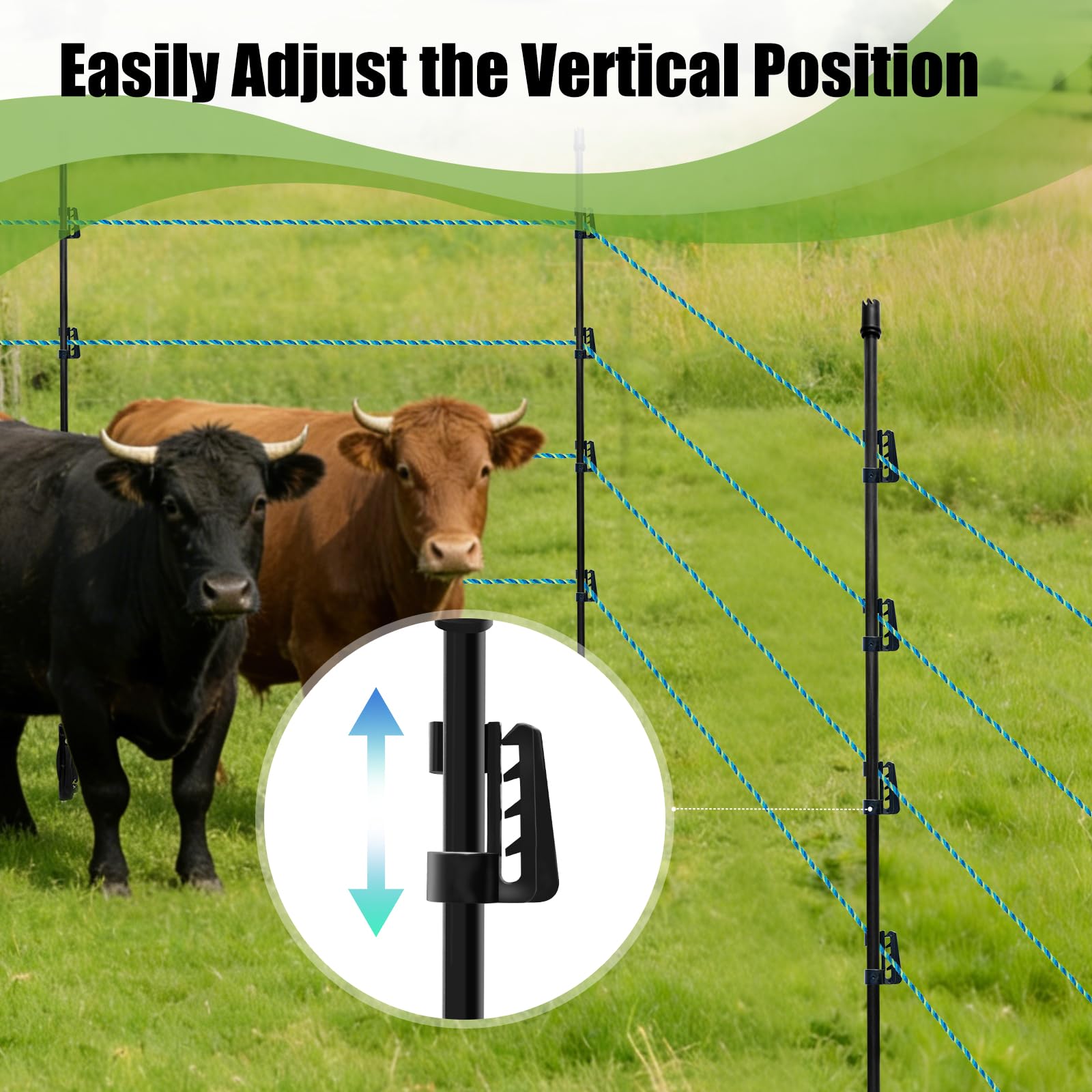 AgroKoltix posts holding wire and tape showing versatile compatibility
