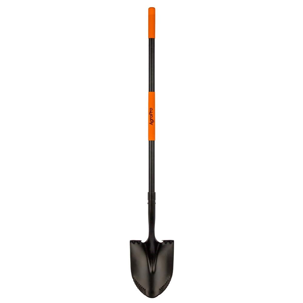 AgroPro shovel front profile showing durable head and overall shape for reliable digging