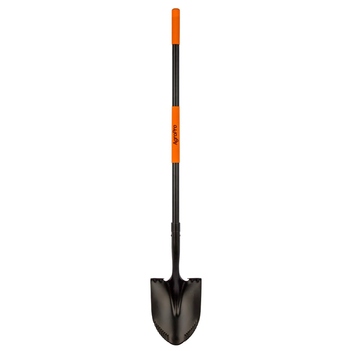 AgroPro shovel front profile showing durable head and overall shape for reliable digging