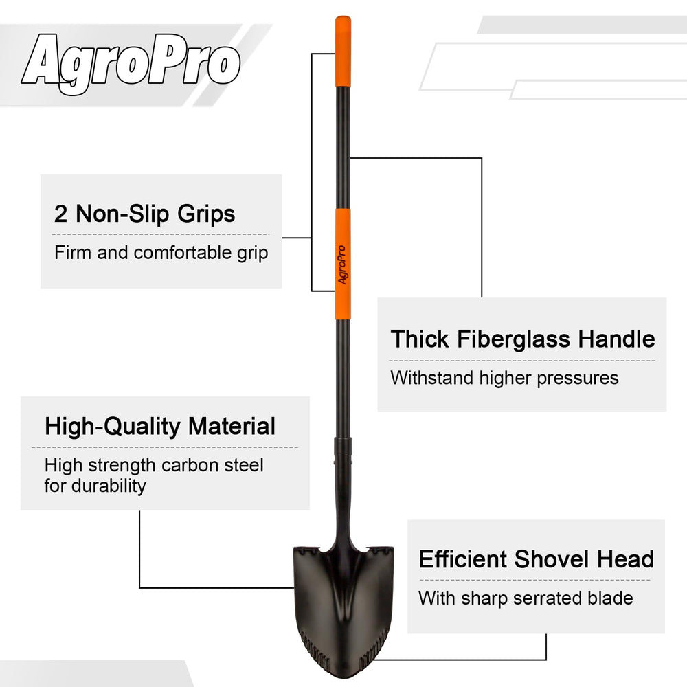AgroPro serrated blade closeup highlighting sharp edge for easier root cutting