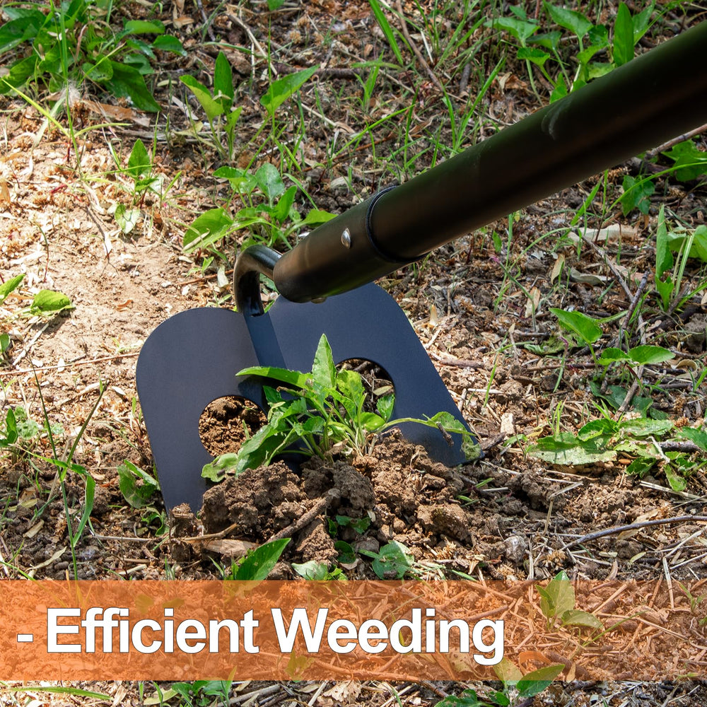 AgroPro hoe beside a ruler for 58-inch scale and leverage demonstration