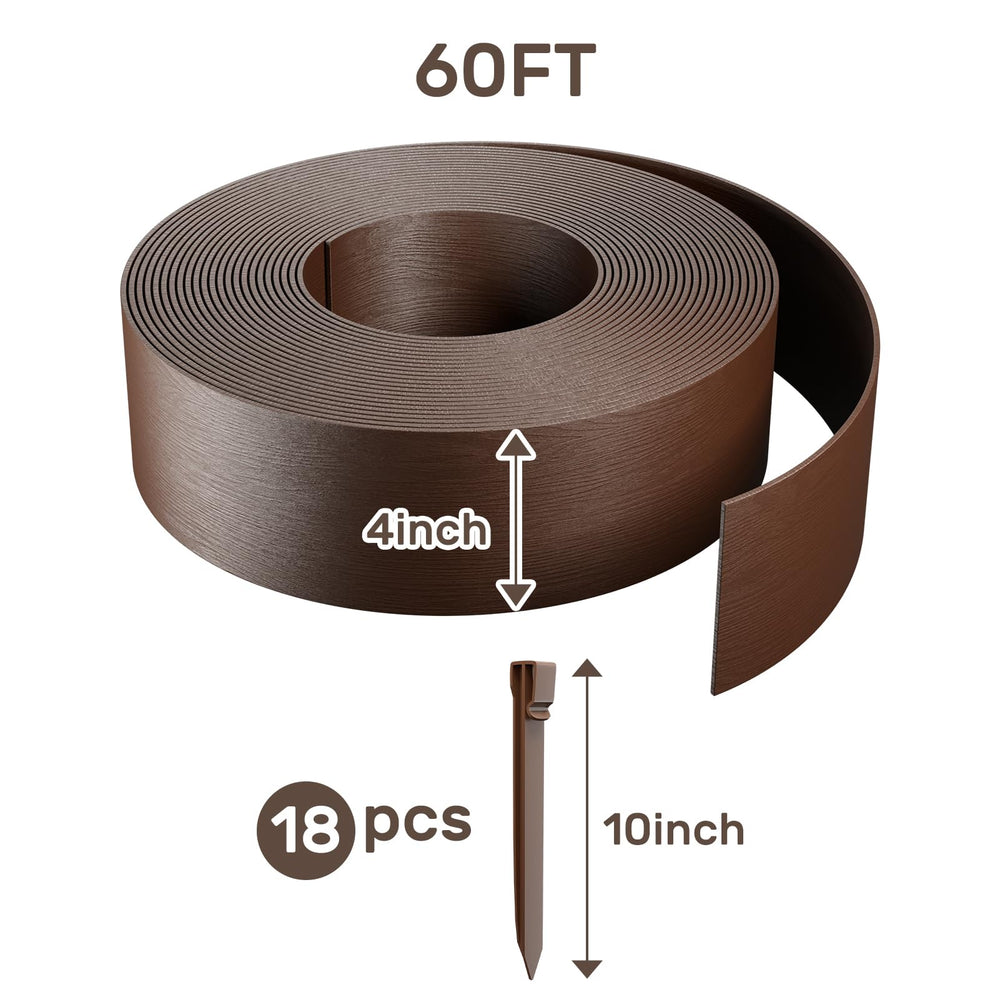 AGTEK close-up of edging profile showing 4-inch height and flexible PE material benefit