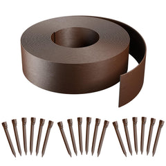 AGTEK front view of packaged 60ft edging kit showing product and stakes benefit containment