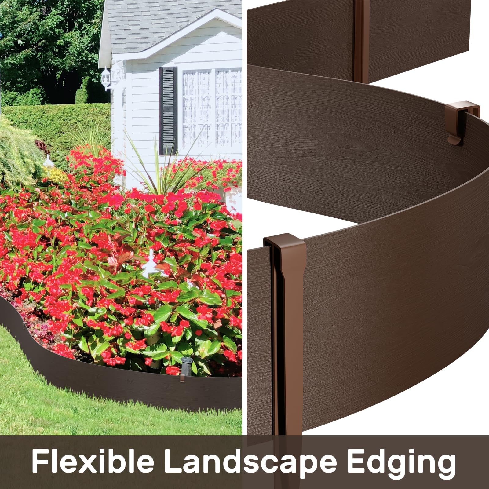 AGTEK unrolled edging installed in a garden demonstrating quick layout benefit