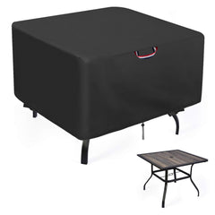 Agustone front view of square table cover protecting furniture outdoors