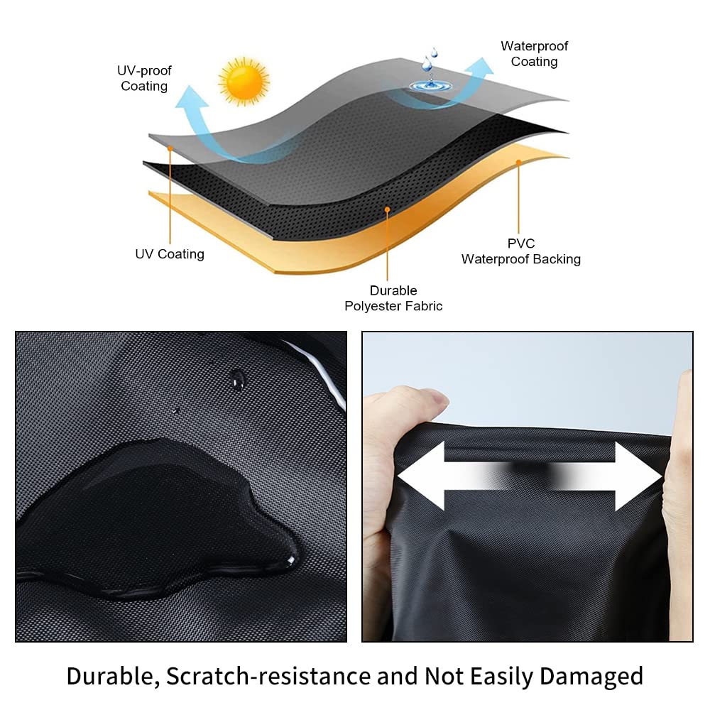 Agustone water-resistant PVC-coated surface repelling rain to keep griddle dry