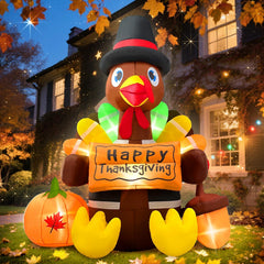 Ahititi front view of inflatable turkey creating festive curb appeal
