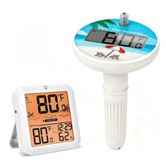 AHJ floating thermometer front display shows large readable digits and quick checks