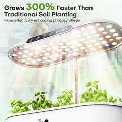 Ahopegarden close-up of full-spectrum LED array improving plant growth