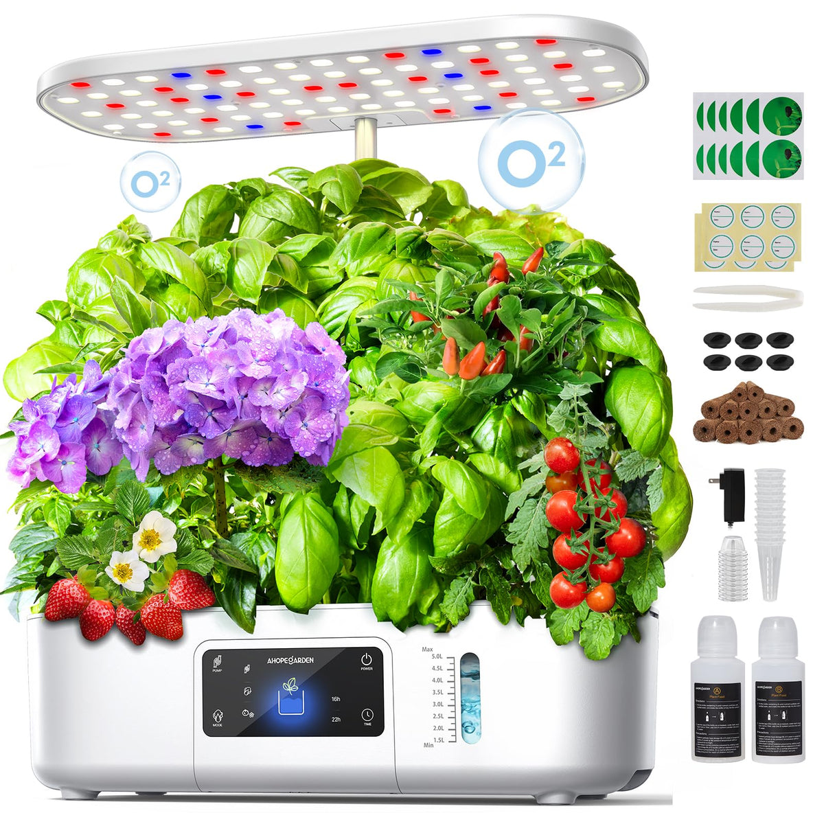 Ahopegarden front view showing compact modern design and 12 pods for space saving