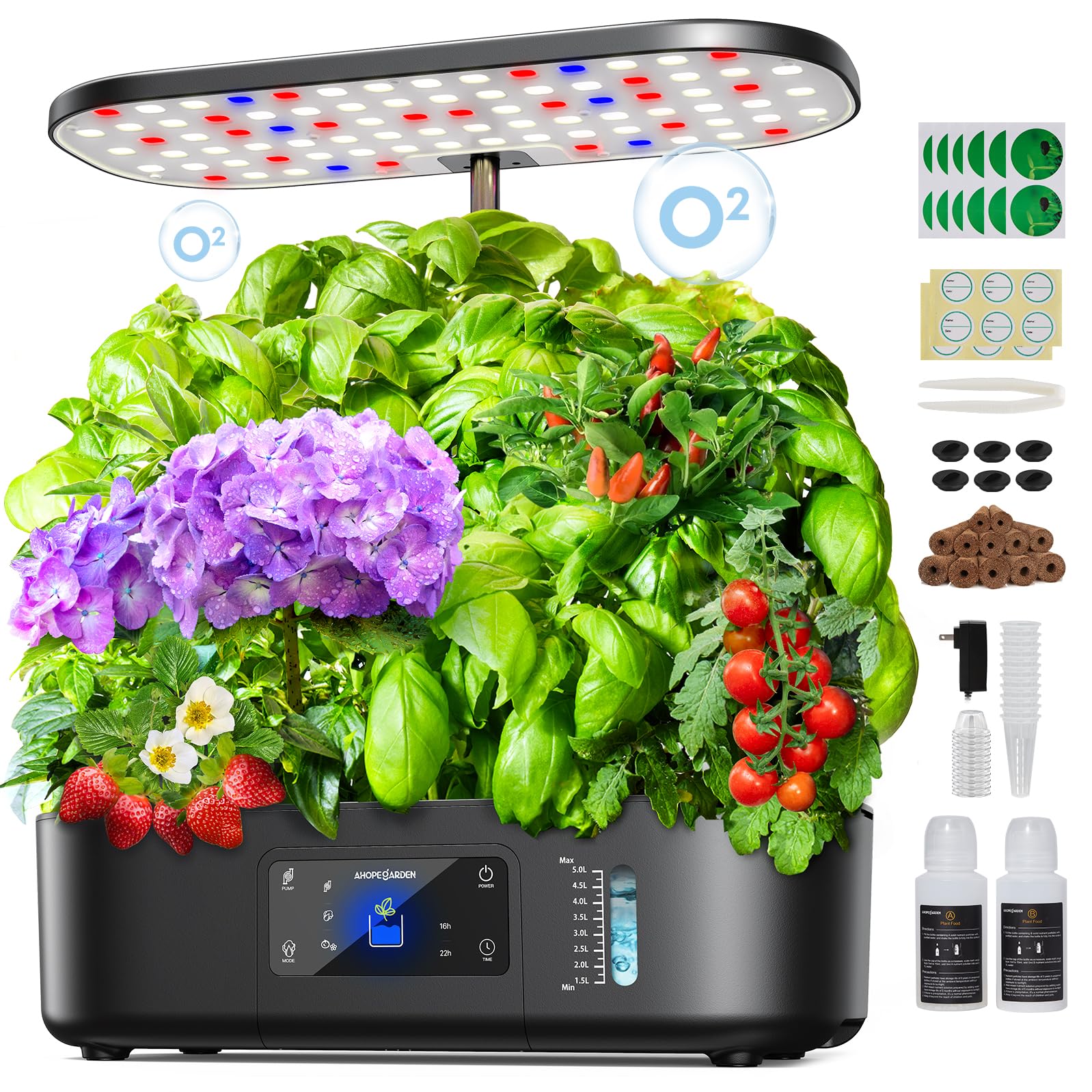 Ahopegarden front view showing 12 pods and compact modern design for space saving