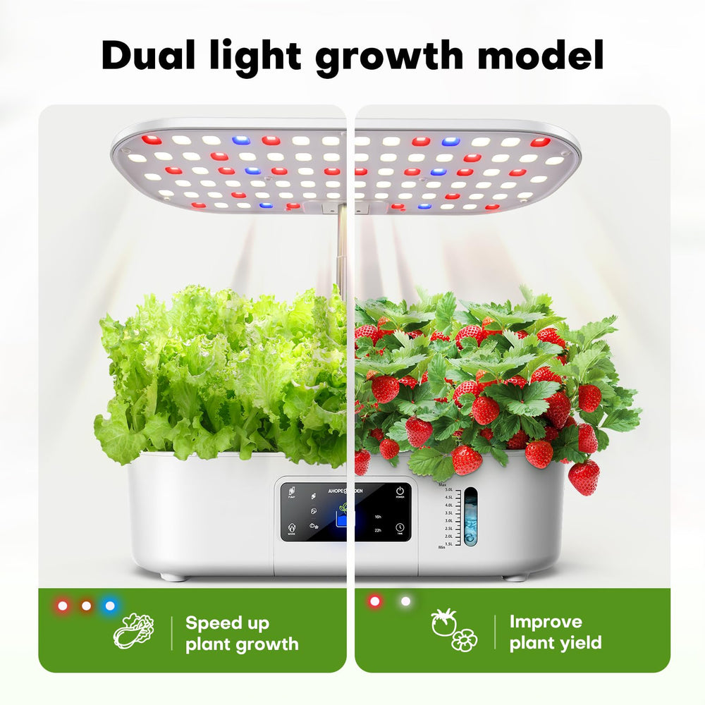 Ahopegarden full setup on kitchen counter demonstrating convenient indoor fresh herbs