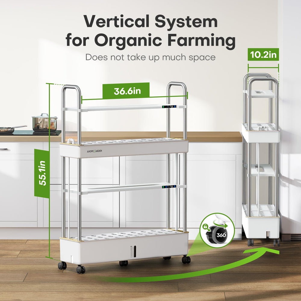 Ahopegarden on wheels in a kitchen illustrating mobility and convenient placement