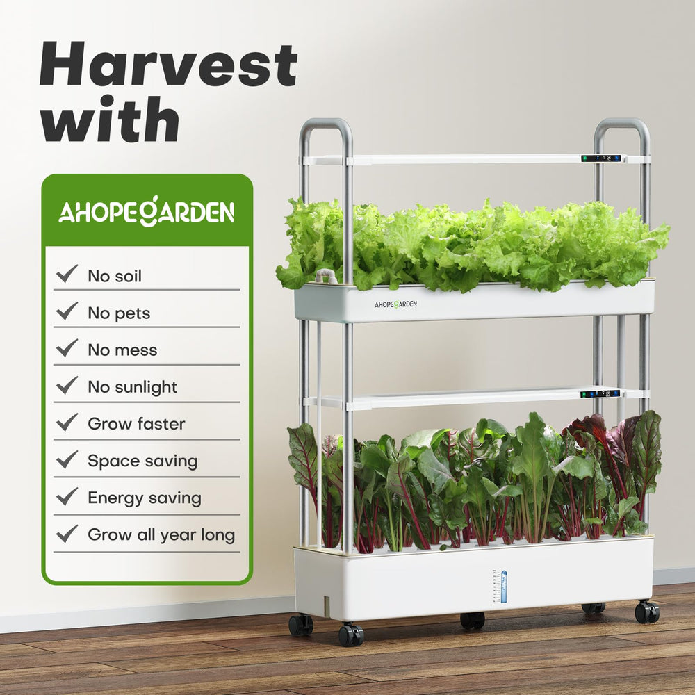 Ahopegarden tower stocked with herbs and fruits showing high yield potential