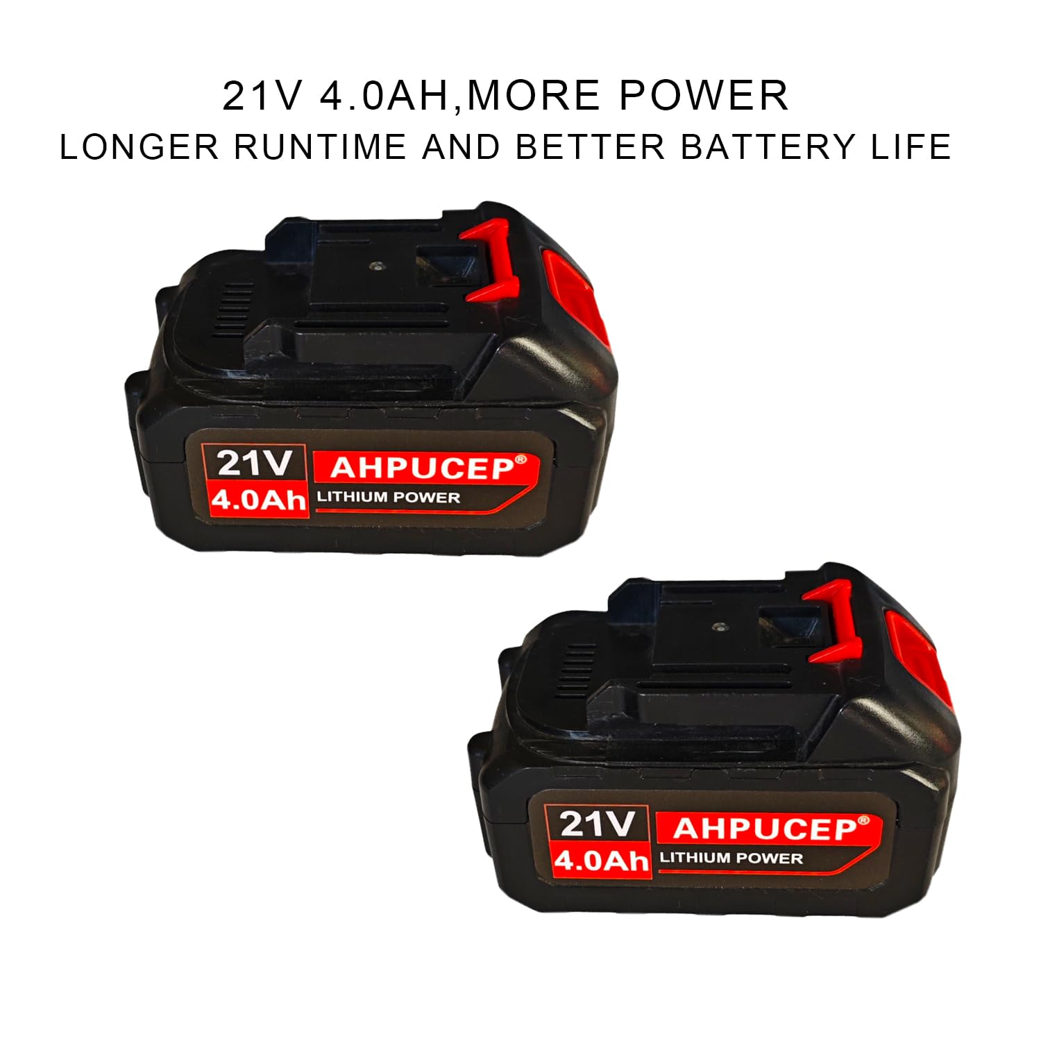 AHPUCEP two 4000mAh batteries and charger for extended runtime