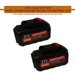 AHPUCEP two 4Ah batteries close-up for reliable extended runtime