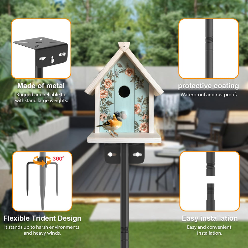 AHRLHR lifestyle backyard scene with feeders attracting birds and enhancing decor