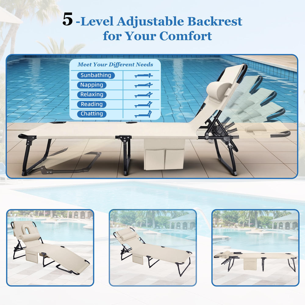 Ahsuname side profile reclined demonstrating adjustable positions