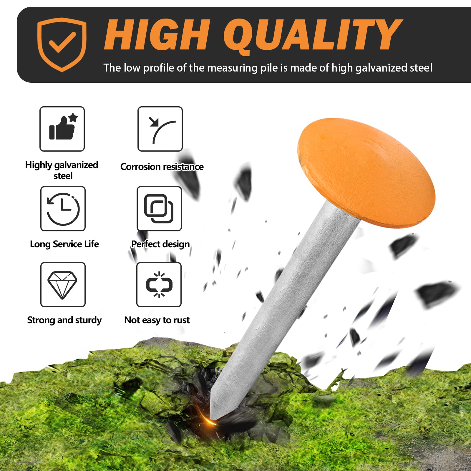 Ahuliao marker sitting flush in lawn showing mower-friendly low profile