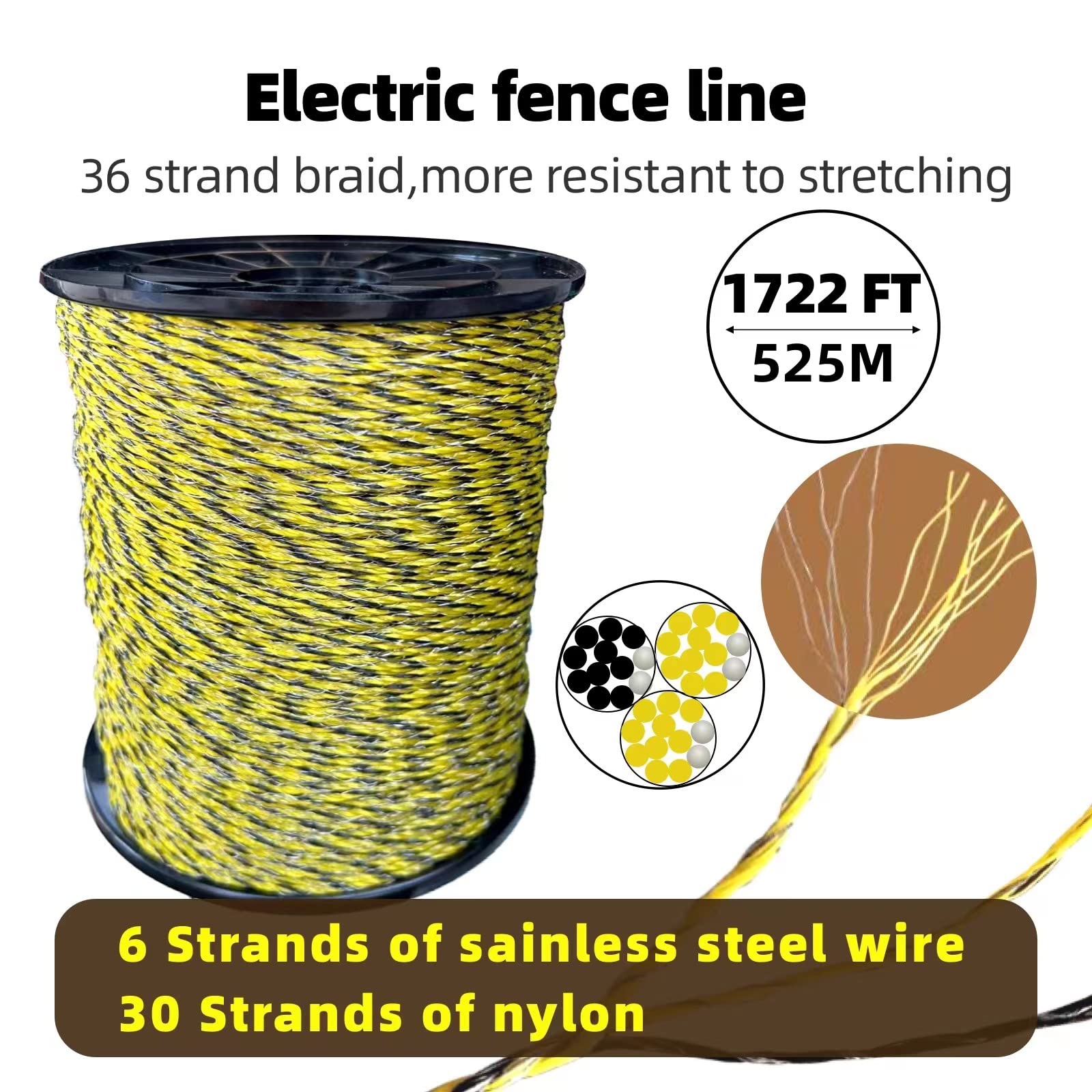 AI.YUYU close-up of six stainless-steel strands for consistent conductivity