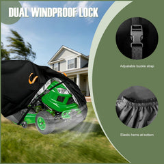 Aibiley elastic hem and buckle straps detail securing cover in wind