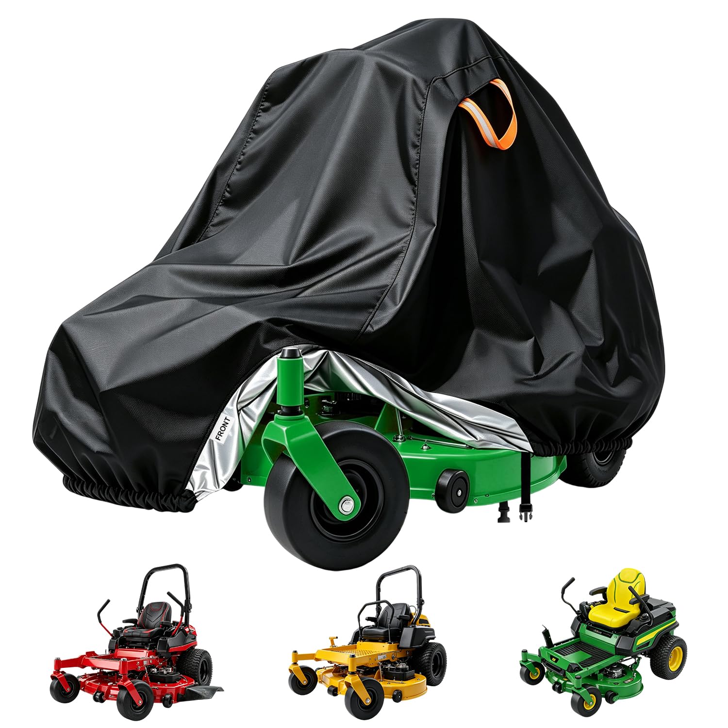 Aibiley front view cover on zero-turn mower showing full protection