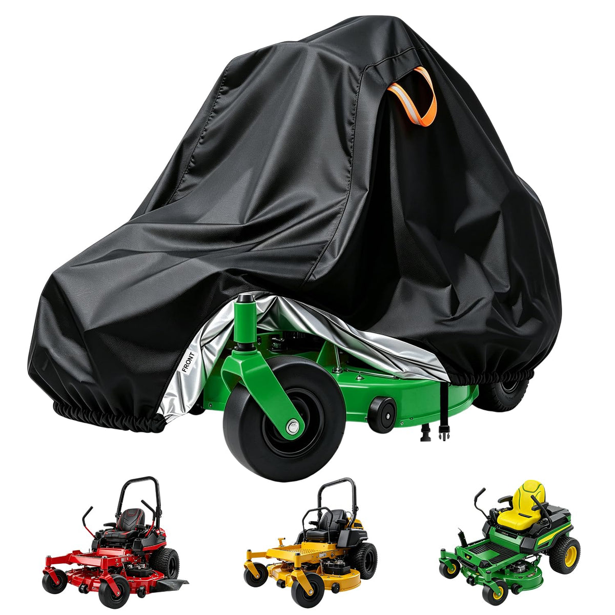 Aibiley front view cover on zero-turn mower showing full protection