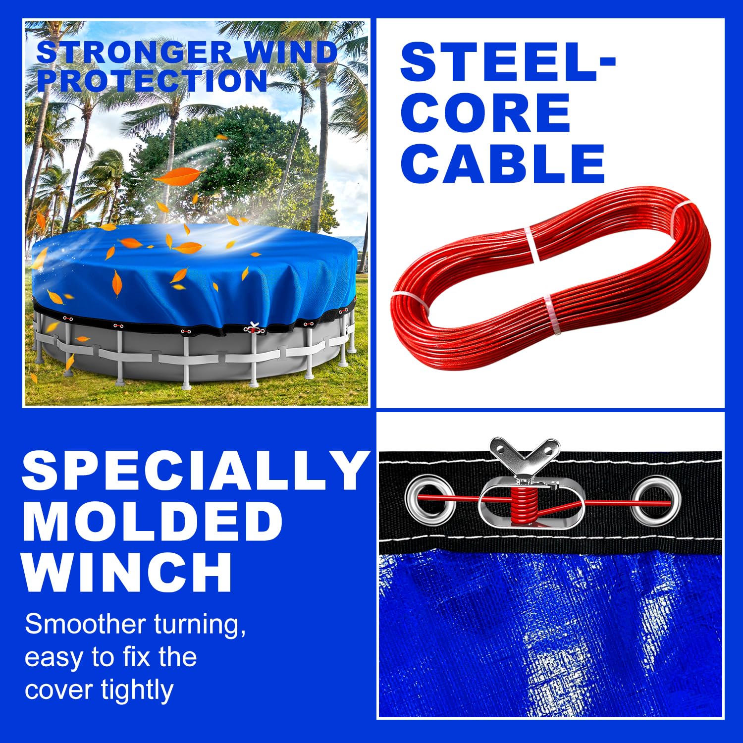 Aibiley zinc-alloy winch and cable kit showing stronger tension benefit